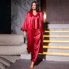 Comfortable Wearable at Home Camisole Shorts Robe Three-Piece Set