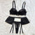 Sexy Tassel Bra Lingerie Set for Women – Sheer Mesh 3-Piece Erotic Bra, Panty & Garter Set
