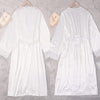 European and American Lace Trimmed Robe Solid Color Casual Nightwear Women's Homewear