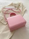Raw Hem Denim PU Leather Handbag