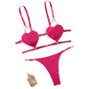 Luxury pink heart chain lingerie set for womenRomantic french lace bralette close upGold strap premium lingerie detail